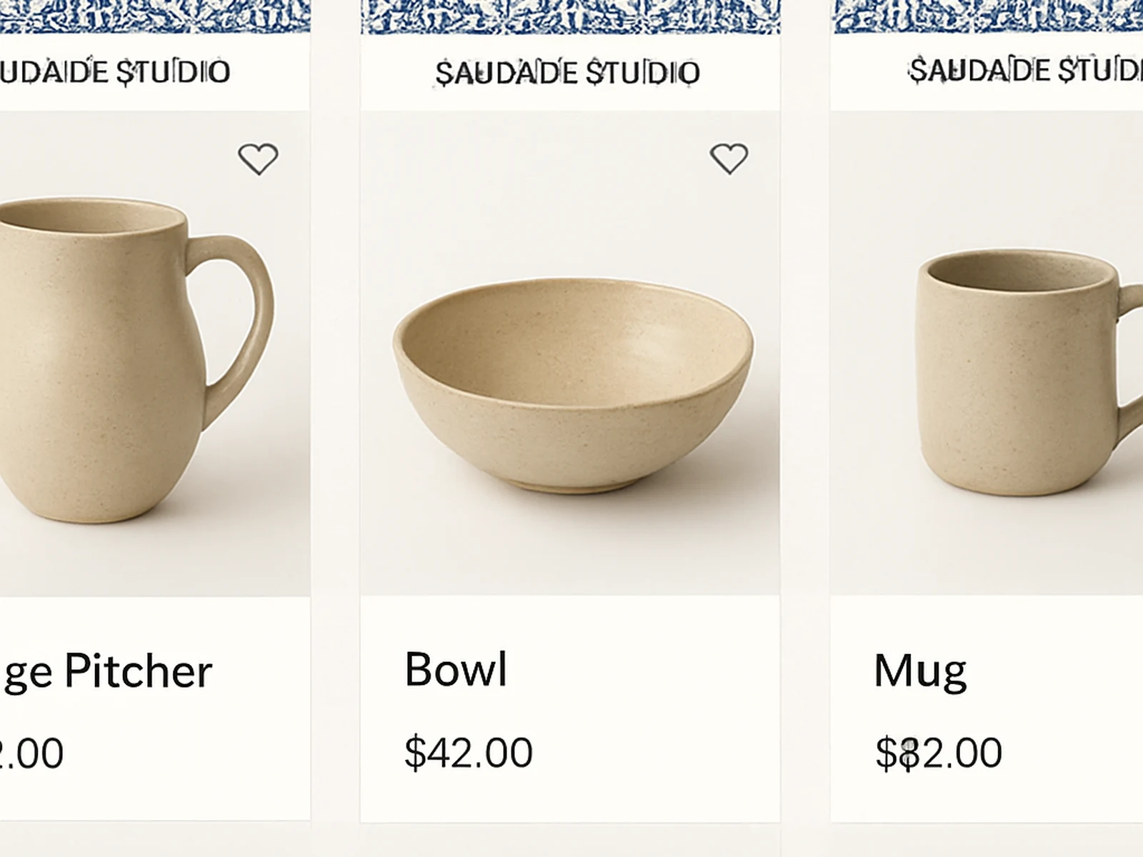 Saudade Studio ceramics brand and e-commerce by jujudesigned